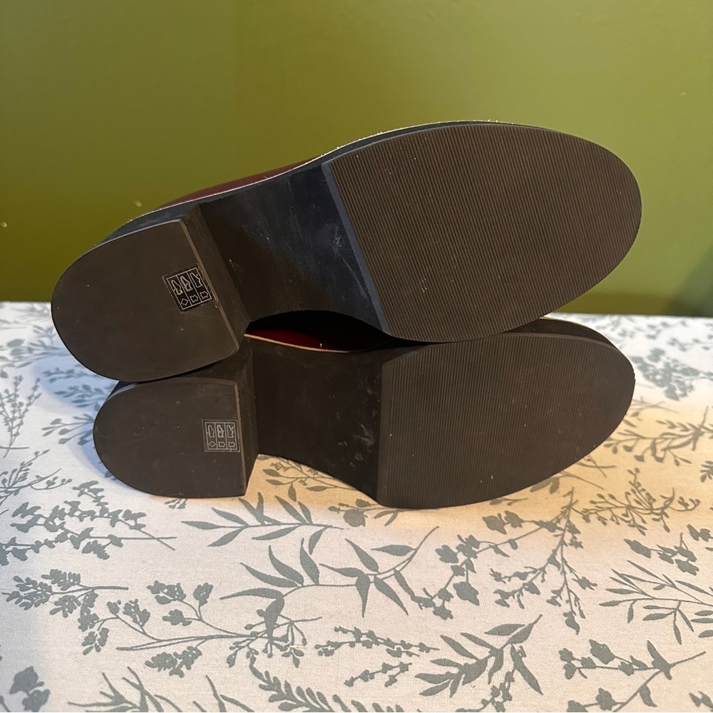 Eileen Fisher Harria Platform Maroon Red Patent Loafers size 7 - Picture 6 of 7